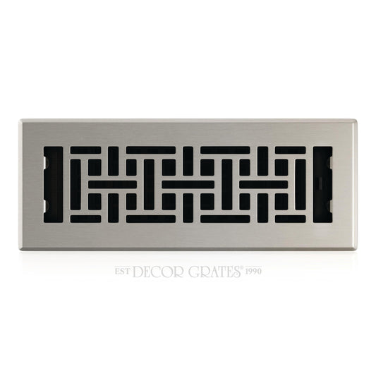Decor Grates Metal Oriental Decorative Air Vent Cover 3x10 Floor Register – AC Floor Vent Covers for Home Floor Vents – Fits 3 x 10 Inch Opening – Brushed Nickel (AJH310-NKL) 🍁 All In One Marketplace Canada Decor Grates