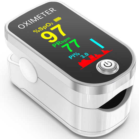 Alcarefam Pulse Oximeter, 4 Color TFT Display Oxygen Meter Finger Monitor, Home SpO2 Blood Oxygen Saturation Monitor with Fast Reading & Heart Rate, Health Essential Equipment