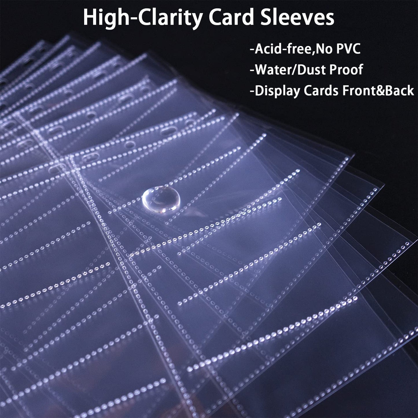 360 Pockets Trading Card Sleeves - Double-Sided 9 Pocket Page Protector, Ultra-Clear Card Sheets for 3 Ring Binder, Sleeves for Game Yugioh/MTG, Baseball, Business Cards, Coupons