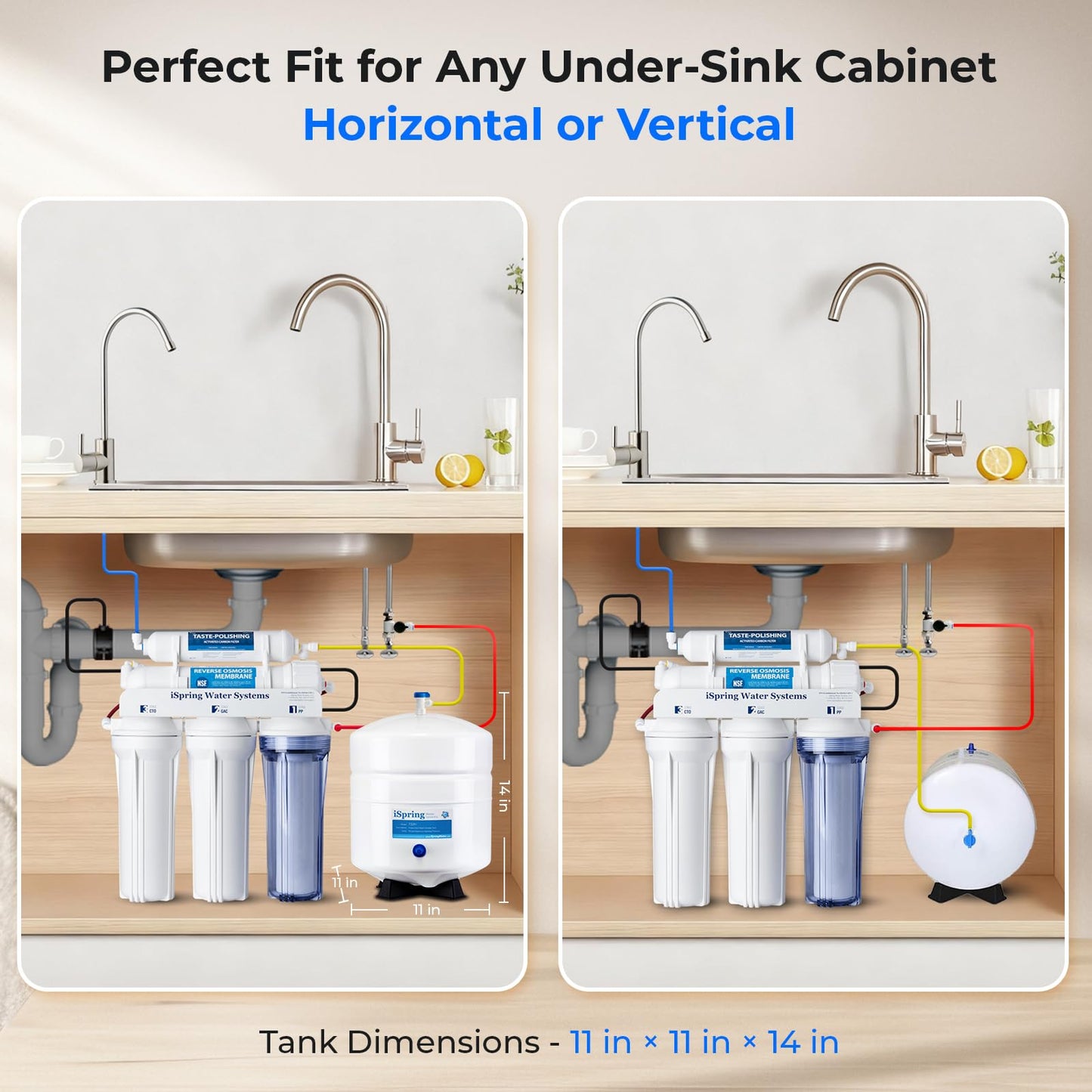 iSpring T32M Pressurized Water Storage Tank with Ball Valve for Reverse Osmosis RO Systems, 4 Gallon, 1/4" Tank Valve Included, White 🍁 All In One Marketplace Canada