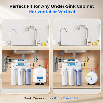 iSpring T32M Pressurized Water Storage Tank with Ball Valve for Reverse Osmosis RO Systems, 4 Gallon, 1/4" Tank Valve Included, White 🍁 All In One Marketplace Canada