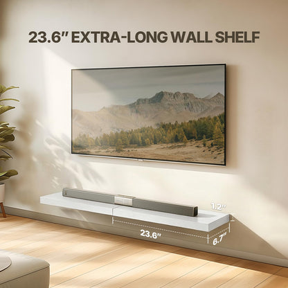 Amada 24 inch L Floating Shelves with Invisible Brackets, Set of 2, White AMADA HOMEFURNISHING
