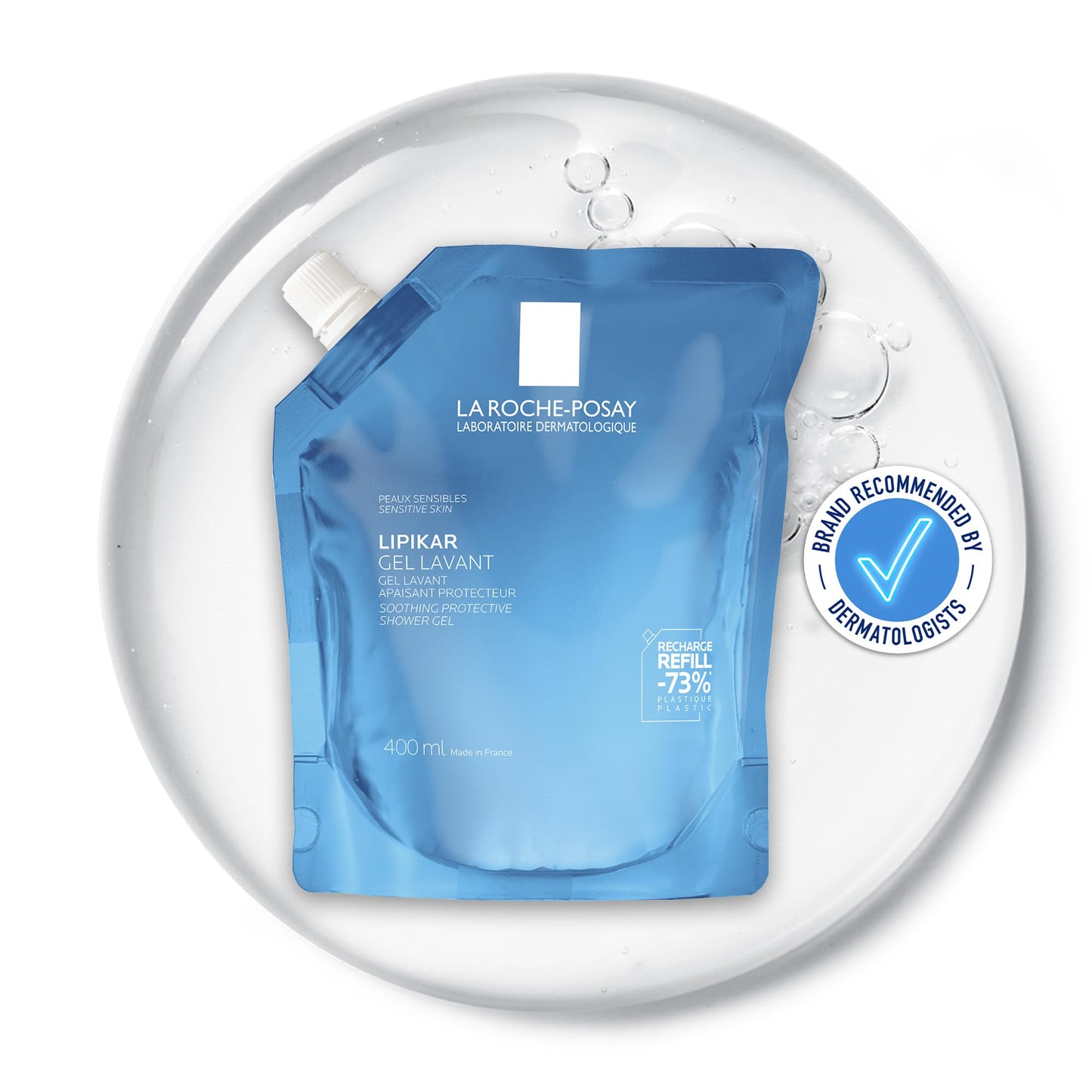 La Roche-Posay Body Wash Refill, Lipikar Cleansing & Moisturizing Gel Body Wash with Shea Butter & Niacinamide for Dry & Sensitive Skin, Soap Free, Paraben Free, 400mL Refill La Roche-Posay