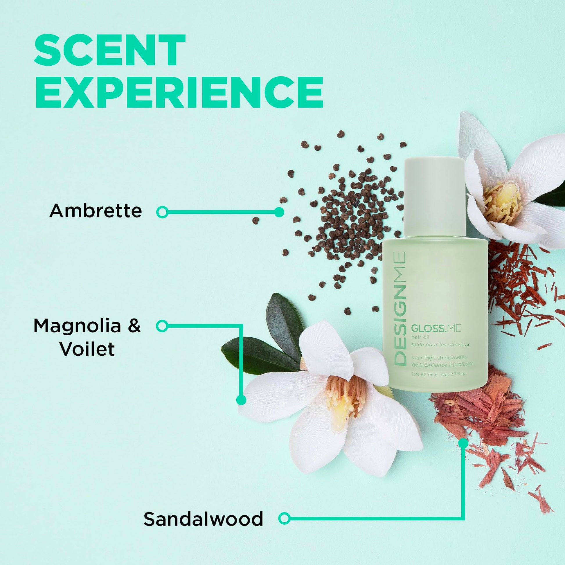 Design.Me GLOSS.ME Hair Oil - Anti Frizz Hair Serum - Heat Protection, Smooths Dry Ends - Adds Shine, Smoothens & Hydrates with Argan Oil - For Straight, Wavy & Curly Textures - No Paraben & Sulfate - Available at All In One Marketplace Canada