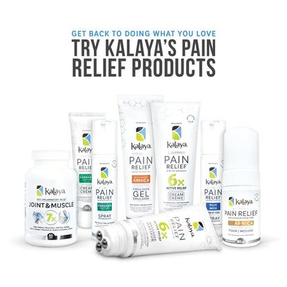 KaLaya 6X Extra Strength Pain Relief Cream with Arnica for Arthritis, Joint, Muscle, Back, Neck, Shoulder, Hand and Knee Pain- Medically formulated with 6 Natural Active, Pain Blocking & Anti inflammatory Ingredients (120g - Pack of 3) - Available at All In One Marketplace Canada