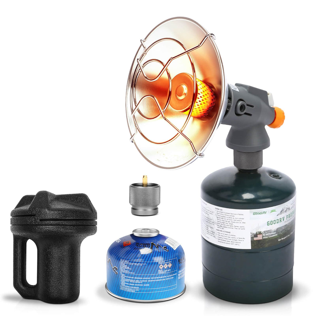 GFTIME Portable Camping Heater, 4,300 BTU 2-in-1 Propane & Butane Heater with High-Altitude Ignition, Tent Heater for Outdoor, Hiking, Fishing, Patio, Fast Heat, Adjustable Portable Heater for Winter 🍁 All In One Marketplace Canada