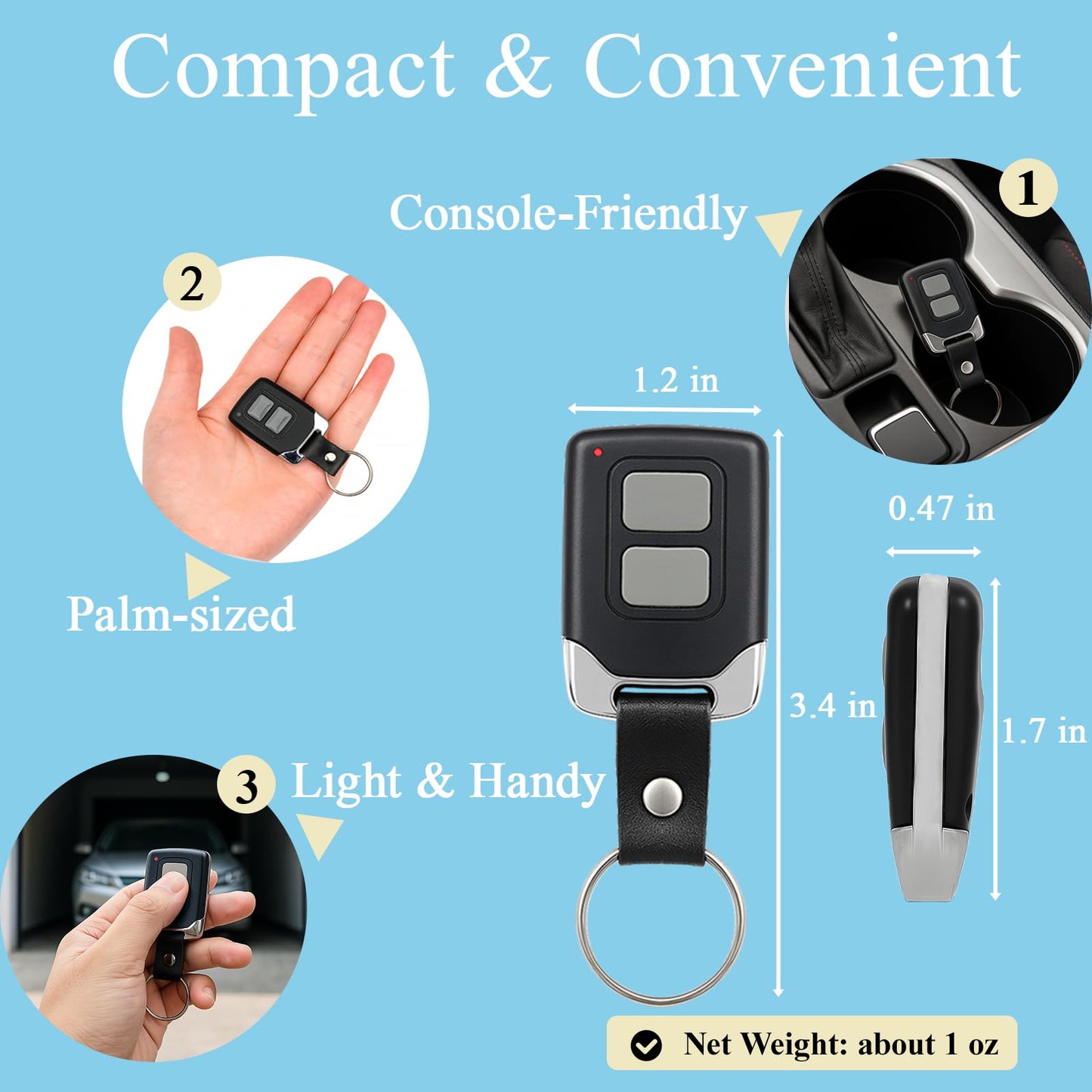 2 for LiftMaster Chamberlain Craftsman Garage Door Opener Remote 893MAX 893LM 971LM 373LM,Keychain - Available at All In One Marketplace Canada