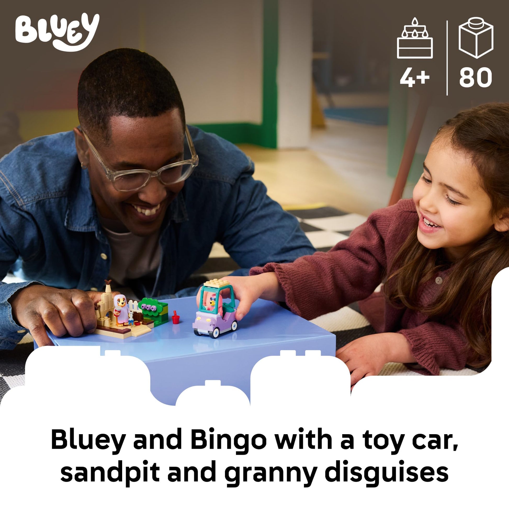 LEGO Bluey Grannies with Bingo and Bluey - Building Toy for Girls & Boys, Ages 4+ - Toddler Car & Playset with 2 Characters - Gift for Birthdays - 11216 LEGO