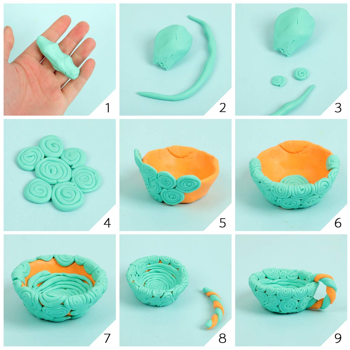 Polymer Clay 50 Colors, Modeling Clay for Kids DIY Starter Kits, Oven Baked Model Clay, Non-Sticky Molding Clays with Sculpting Tools, Gift for Children and Artists - Available at All In One Marketplace Canada