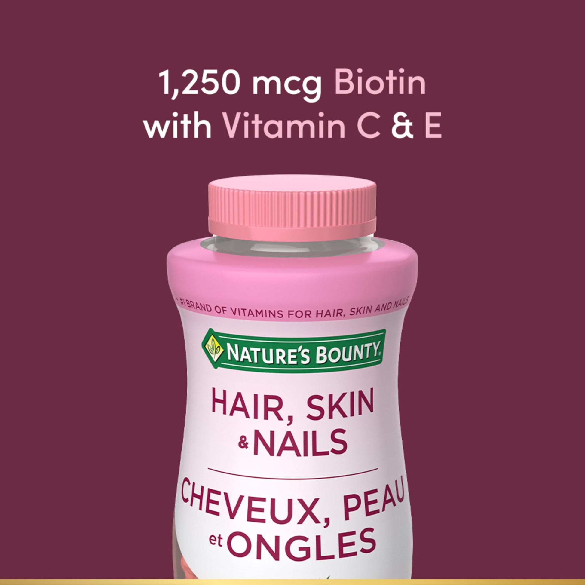 NATURE'S BOUNTY Hair, Skin & Nails, Helps Maintain Health of Hair, Skin & Nails, 450 g - Available at All In One Marketplace Canada