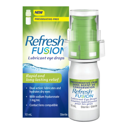 Refresh Fusion Lubrifiant gouttes ophtalmiques pour yeux secs, formule sans conservateur, 10 ml