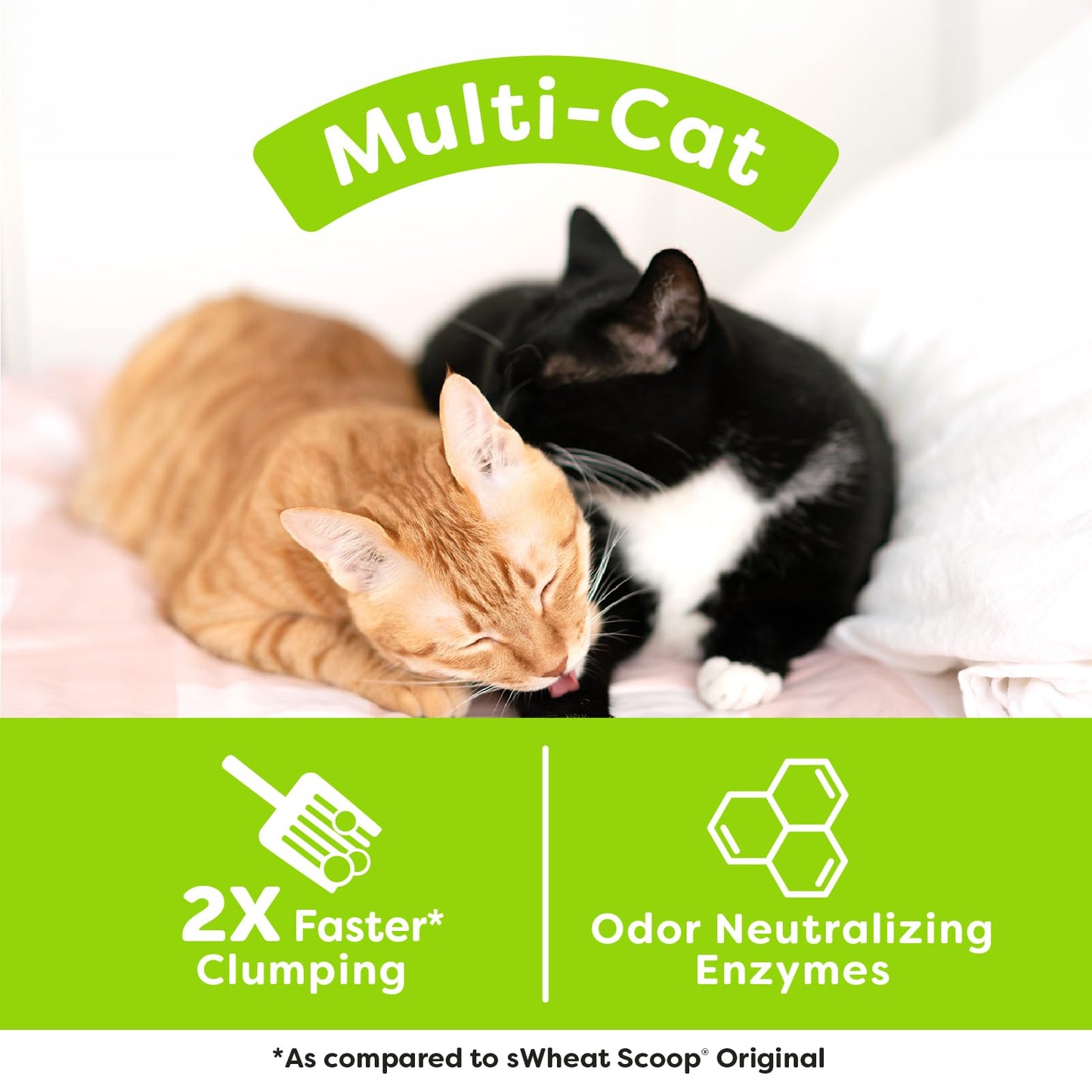 sWheat Scoop Natural Wheat Multi-Cat Litter, Superior Clumping with Odor Neutralizing Enzymes, 25 Pound Bag sWheat Scoop