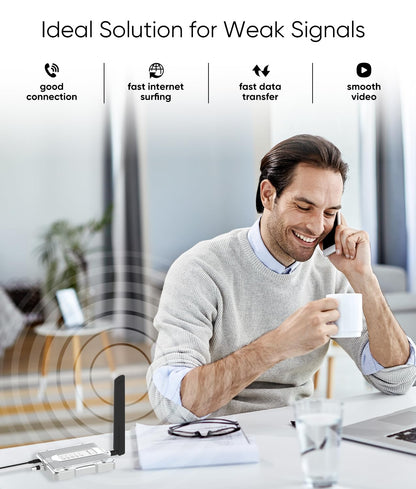 SignalBrick Cell Phone Booster for House & Cottage, Boost 3G 4G & LTE 5G Data Up to 3,000 sq ft, Cell Signal Booster Canada Support All Canadian Carriers-Bell, Telus, Rogers, Fido Etc