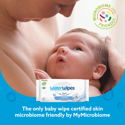 WaterWipes Lingettes Bébé Originales Sans Plastique, Lingettes à 99,9% à Base d'Eau, Sans Parfum & Hypoallergéniques pour Peau Sensible, 240 Unités (4 paquets), L'emballage Peut Varier