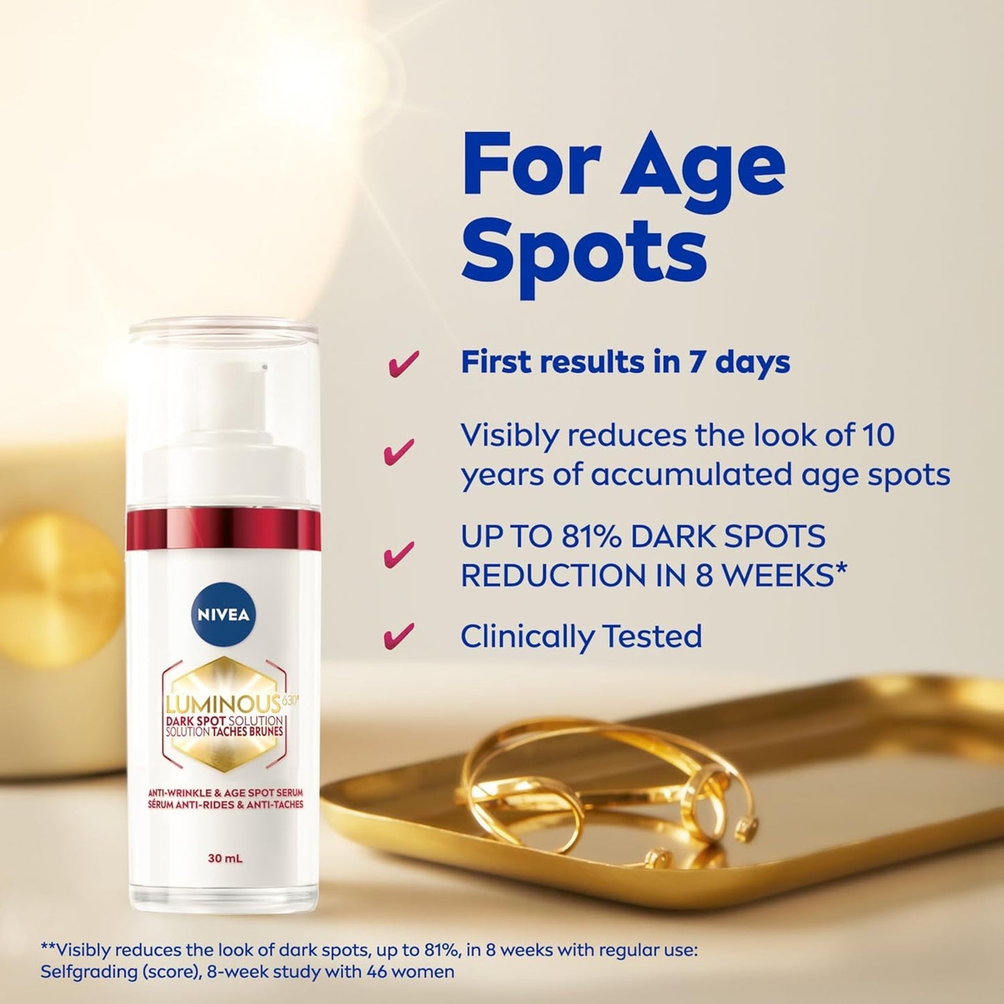 NIVEA LUMINOUS630 Anti-Wrinkle & Spot Face Serum, Hyaluronic Acid, 30mL 🍁 All In One Marketplace Canada NIVEA