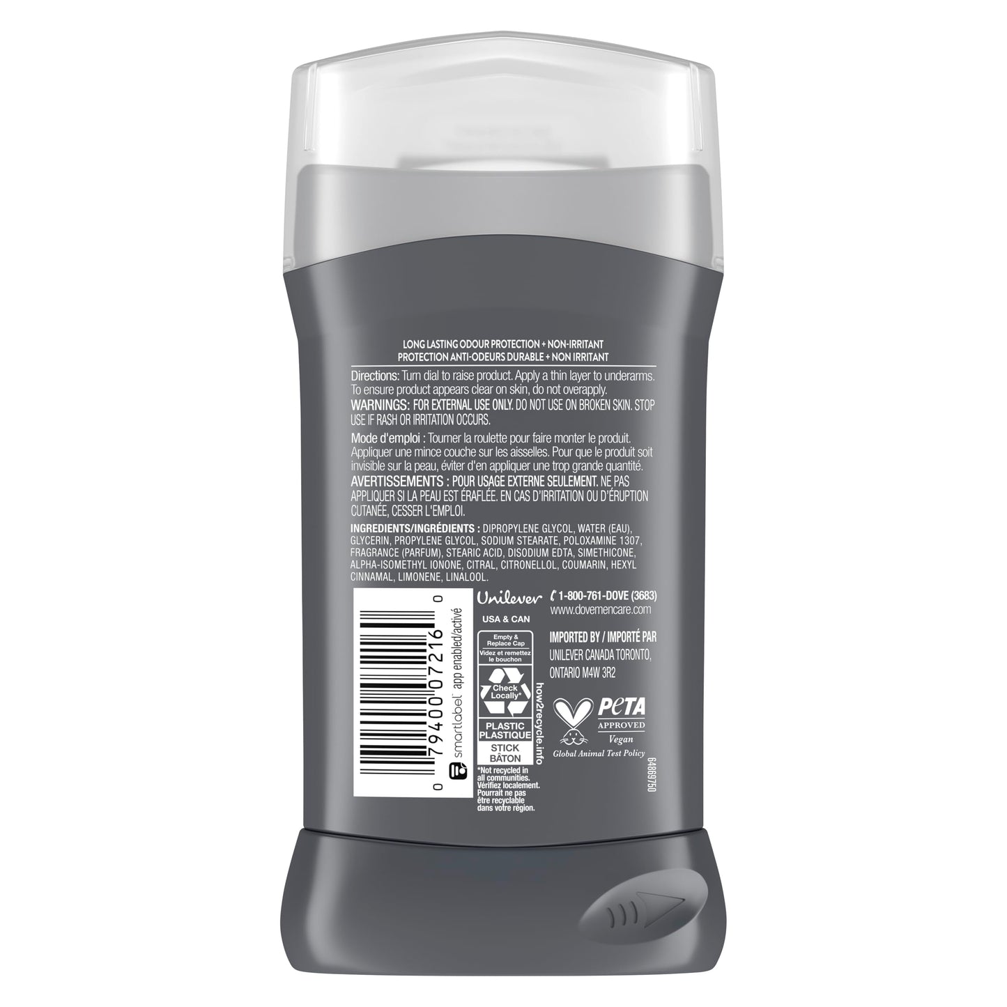 Dove Men+Care Deodorant Stick aluminum-free deodorant formula for 72H protection Clean Comfort with ¼ moisturizing cream, 85g (Pack of 4)