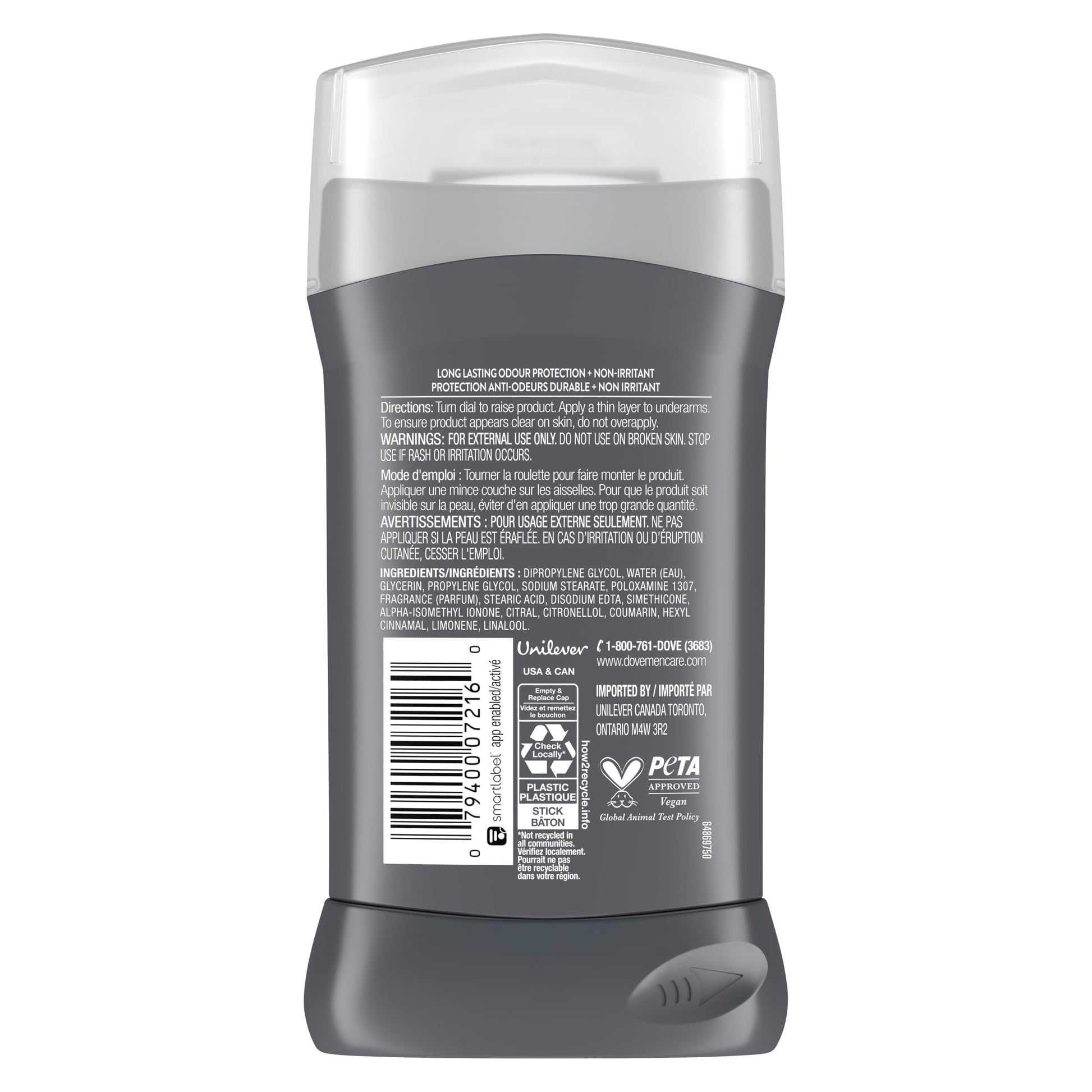Dove Men+Care Deodorant Stick aluminum-free deodorant formula for 72H protection Clean Comfort with ¼ moisturizing cream, 85g (Pack of 4)