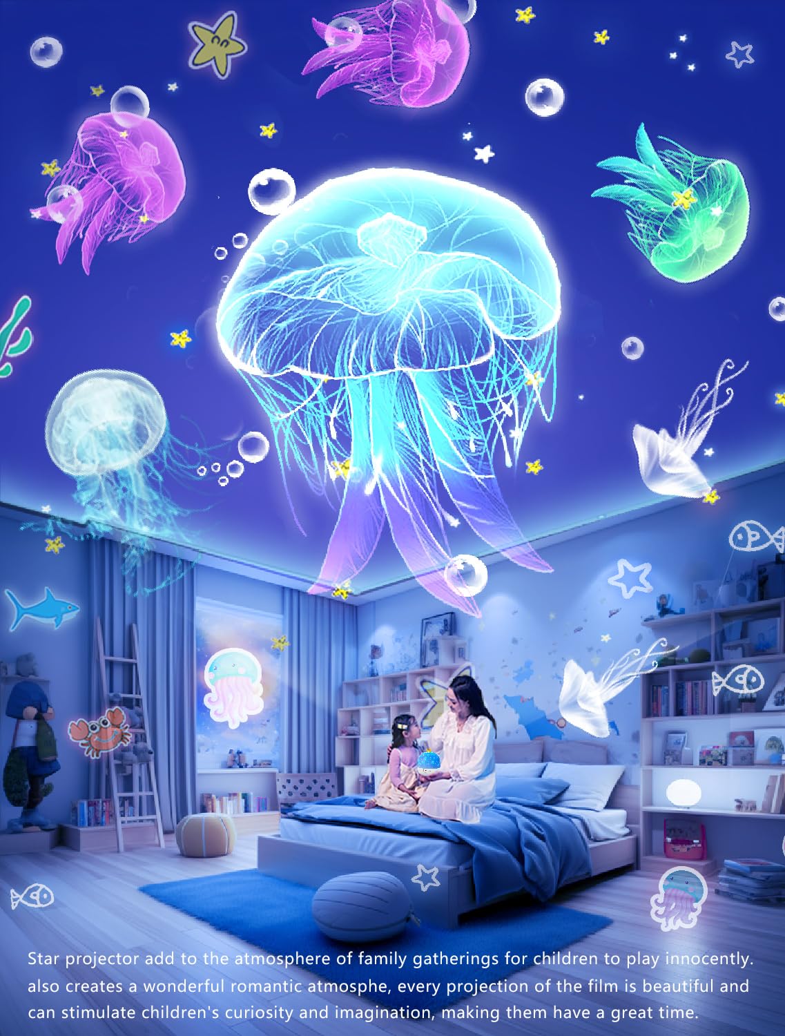 21 Sets of Films, Projector Night Light for Kids Bedroom, Ceiling, Kids Night Light Projector, Star Galaxy Projector for Baby Girls with 360° Rotation, Dimmable, Birthday, Christmas, Gifts, Room Decor 🍁 All In One Marketplace Canada