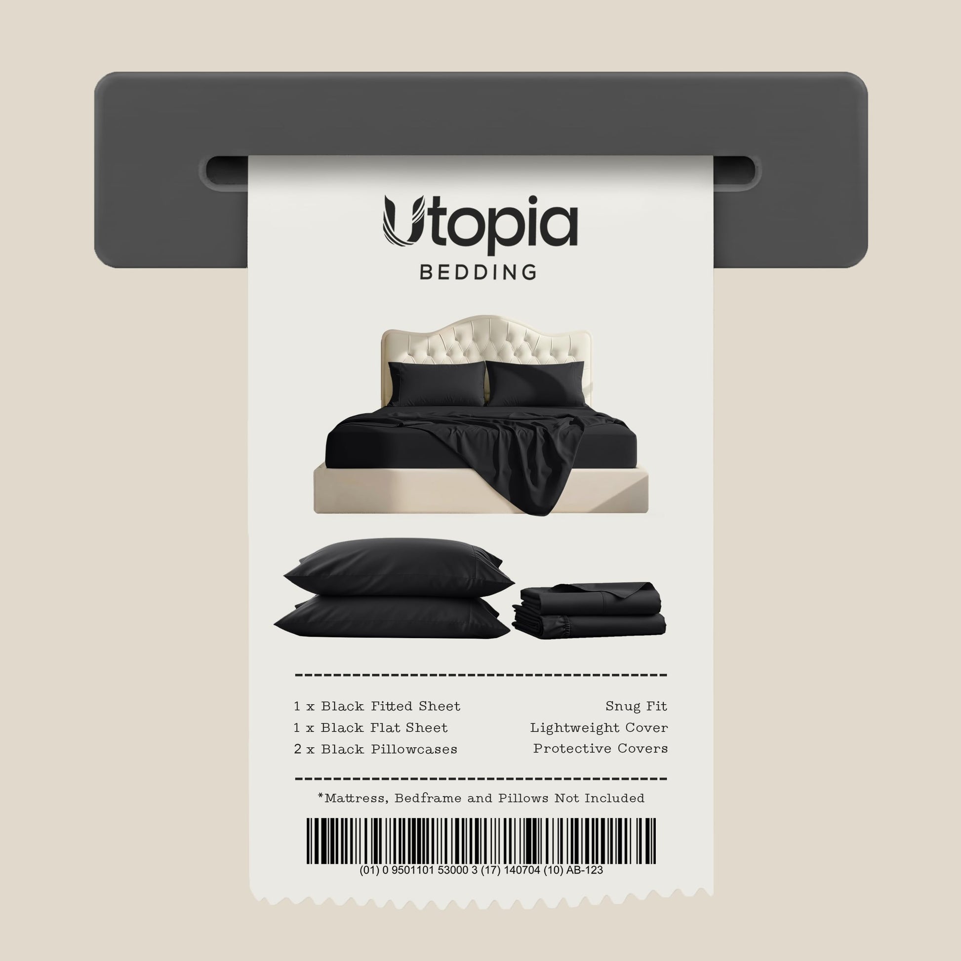Utopia Bedding Queen Bed Sheet Set - 4 Piece Bedding - Soft Brushed Microfiber Fabric - Shrinkage & Fade Resistant - Easy Care (Black)
