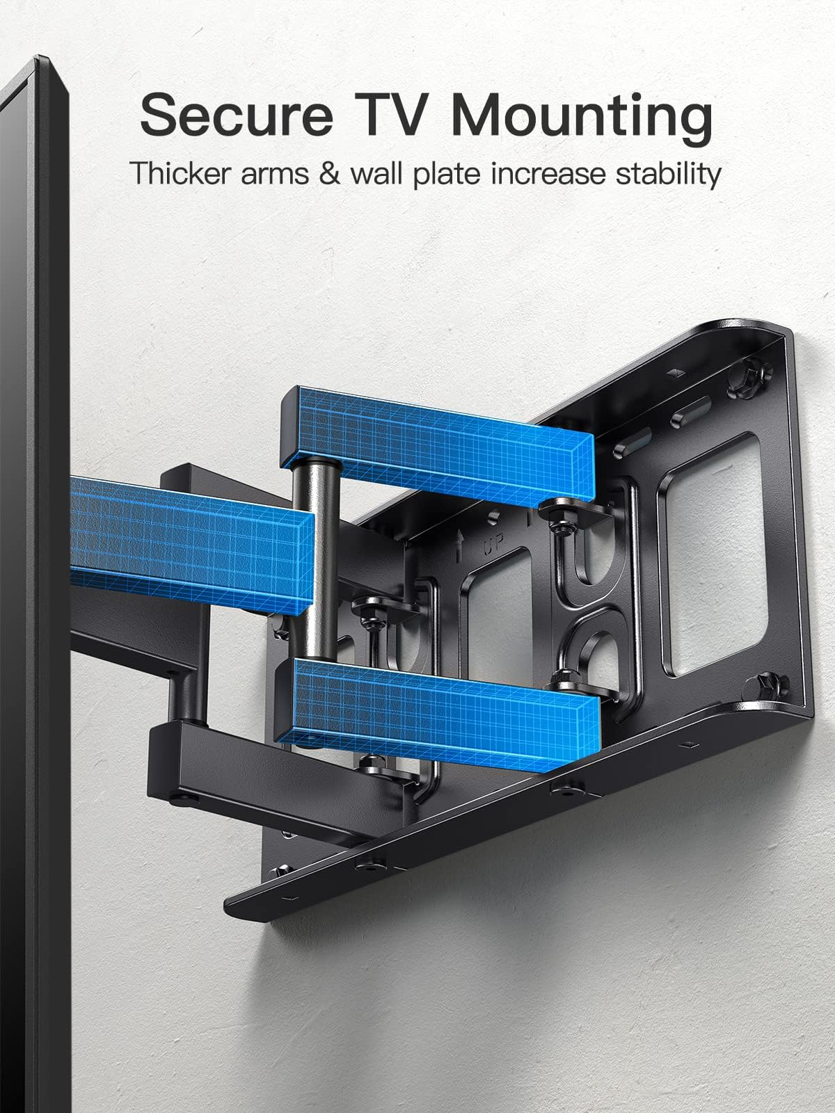 Pipishell Full Motion TV Wall Mount for 26-74 inch TVs, up to 99lbs Max VESA 400x400mm, Wall Mount TV Bracket with Articulating Swivel Extension Tilting Leveling for LED LCD OLED 4K Flat Curved Screen
