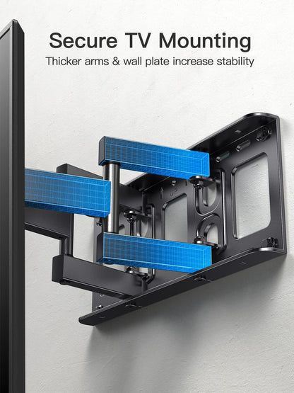 Pipishell Full Motion TV Wall Mount for 26-74 inch TVs, up to 99lbs Max VESA 400x400mm, Wall Mount TV Bracket with Articulating Swivel Extension Tilting Leveling for LED LCD OLED 4K Flat Curved Screen