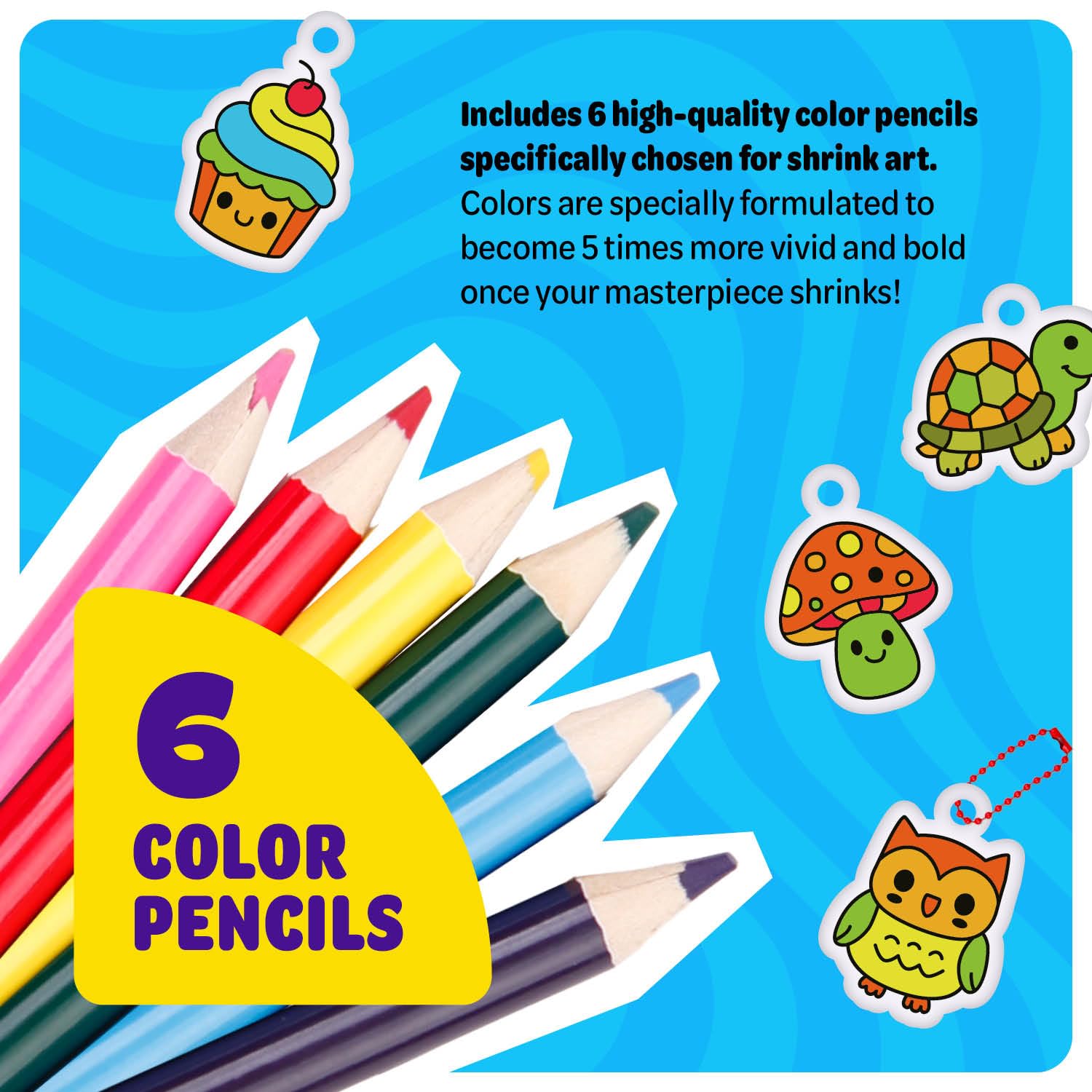 Dan&Darci Shrink Art Craft Kit for Girls and Boys Ages 6-12 - Shrink Magic Charm Making Kit with 30 Pre-Cut Shrink Plastic Templates - Kids Craft Birthday Gift for 7 8 9 10 Year Olds - Available at All In One Marketplace Canada