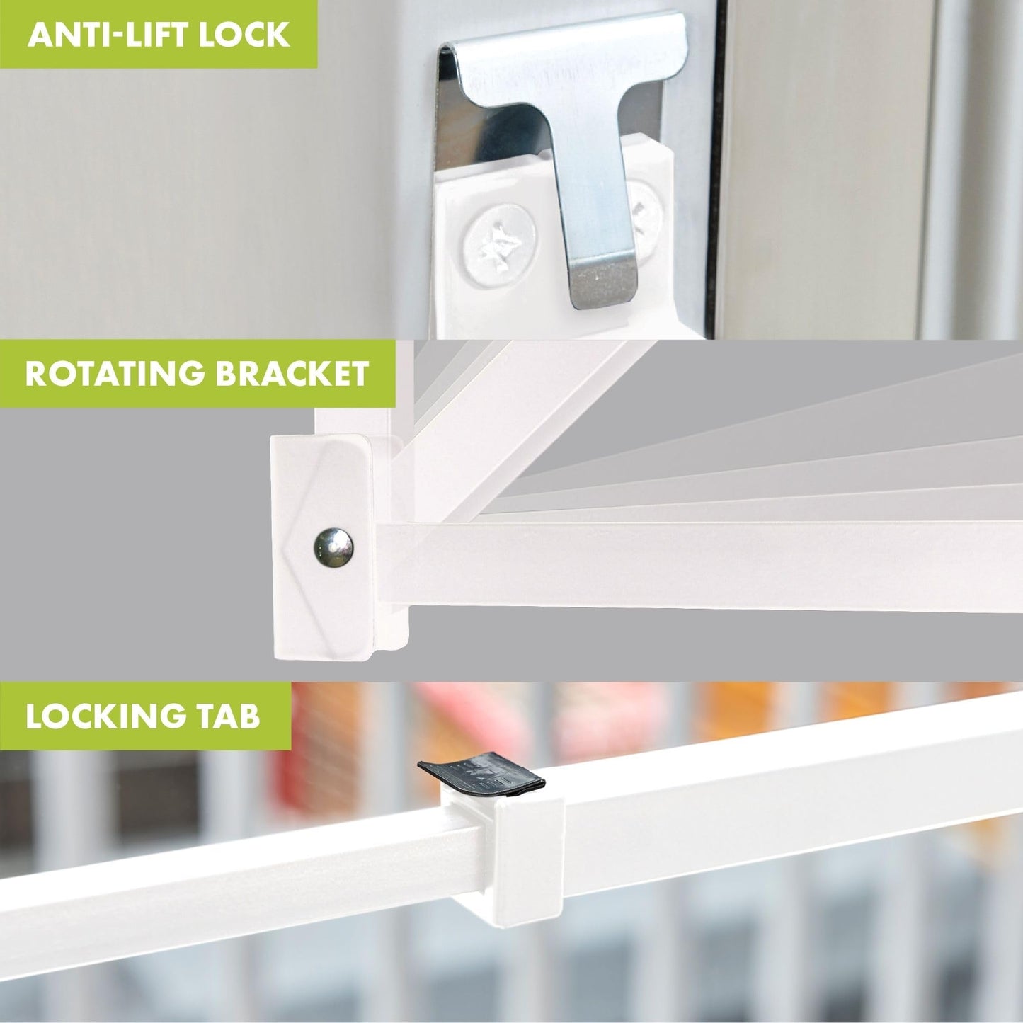 Ideal Security Sliding Patio Door Security Bar with Child-Proof Lock, Extendable, White (25.75-47.5 Inches) Ideal Security
