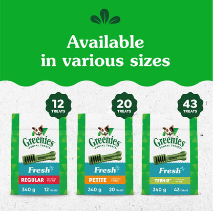 GREENIES Dog Treats Fresh Teenie Natural Dental Care, (43 Treats) 12oz. Pack