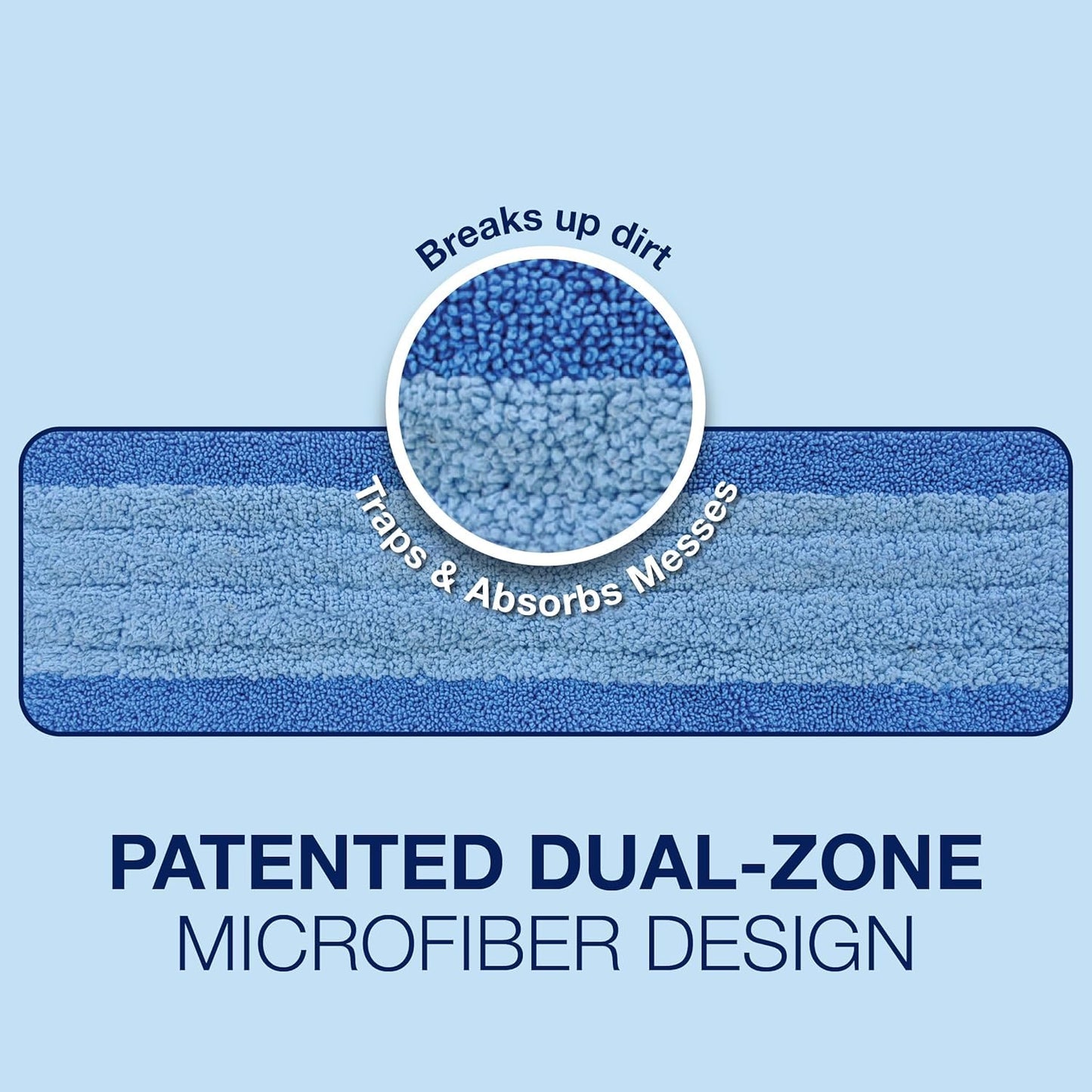 Bona Mop Microfiber Cleaning Pad for Hardwood & Hard Surface Floors - Value 3-Pack - For Use With Bona Mops - Dual Zone Cleaning Bona
