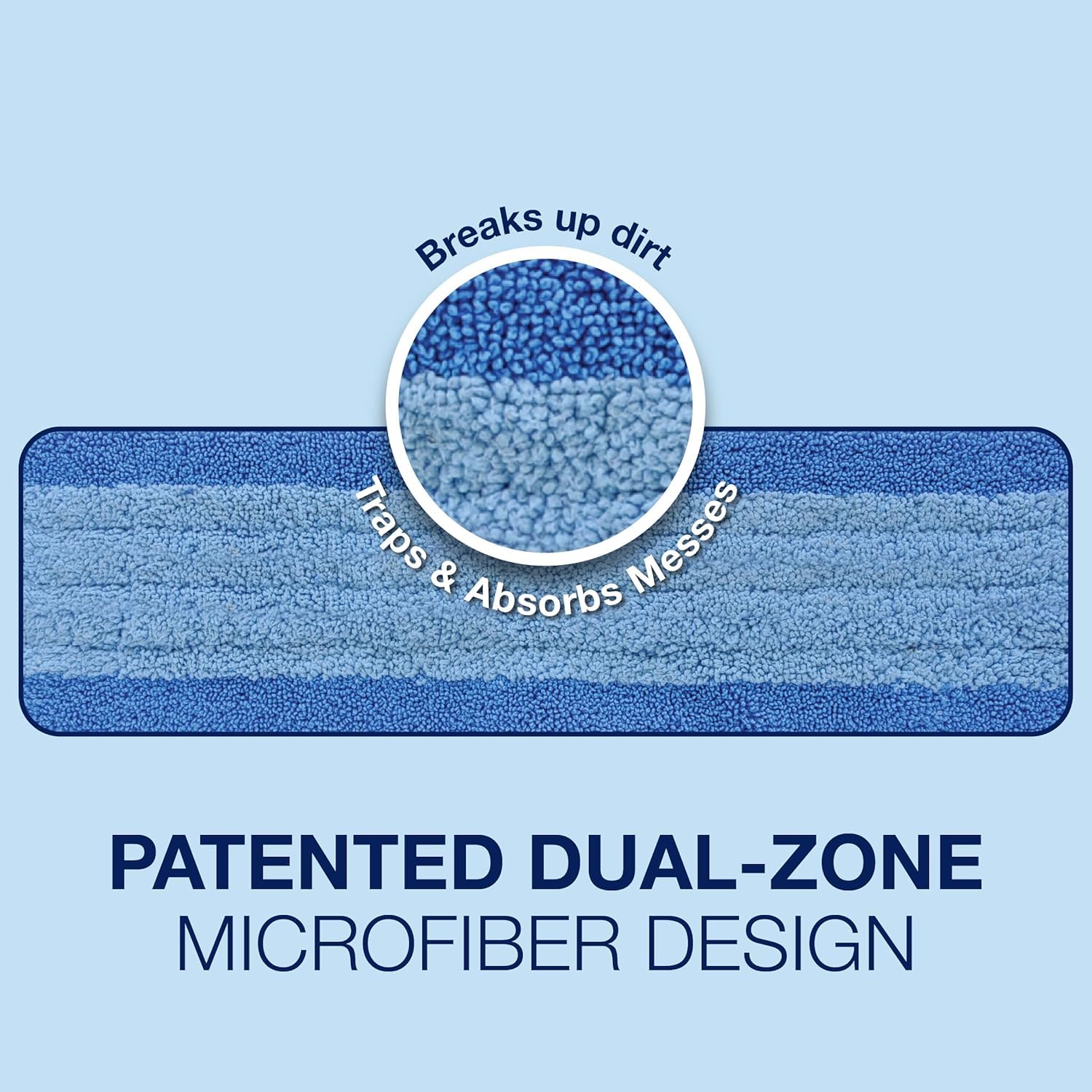 Bona Mop Microfiber Cleaning Pad for Hardwood & Hard Surface Floors - Value 3-Pack - For Use With Bona Mops - Dual Zone Cleaning Bona