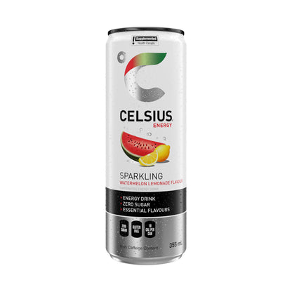 CELSIUS Sparkling Watermelon Lemonade, Zero Sugar Energy Drink, 355ml (Pack of 12)