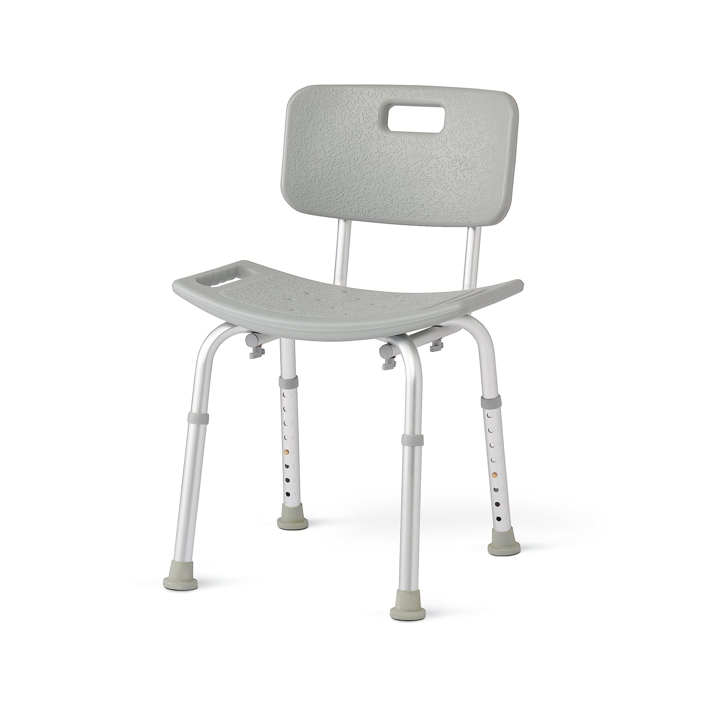Medline Bath Chair with Back, Shower Chair has Height Adjustable Legs, Tool-Free Assembly, Shower Seat with Suction Cup Feet, Gray - Available at All In One Marketplace Canada