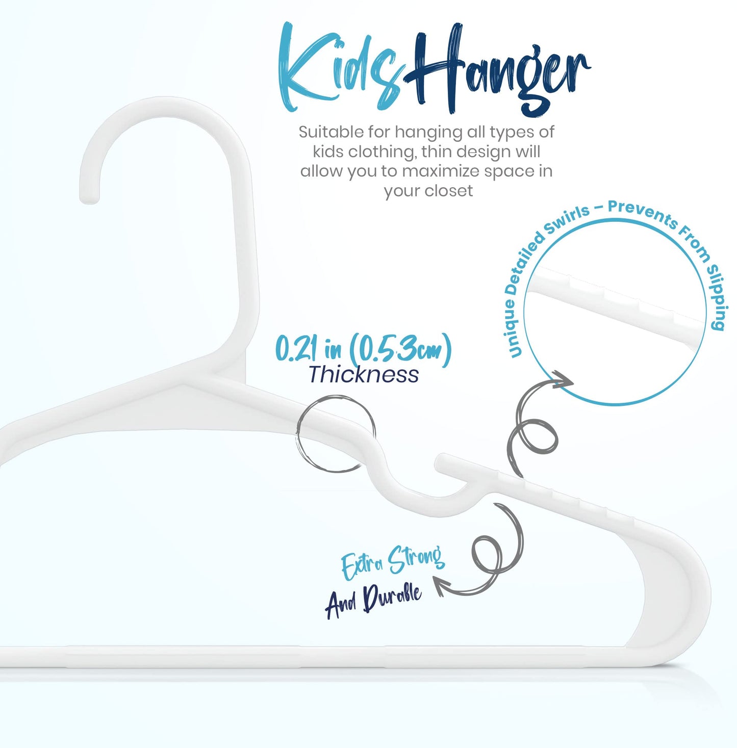 Utopia Home Kids Hangers - Plastic Baby Hangers for Closet - Childrens Hangers for Clothes & Infant Hangers for Closet - Ideal for Everyday Standard Use (White, Pack of 60) - Available at All In One Marketplace Canada