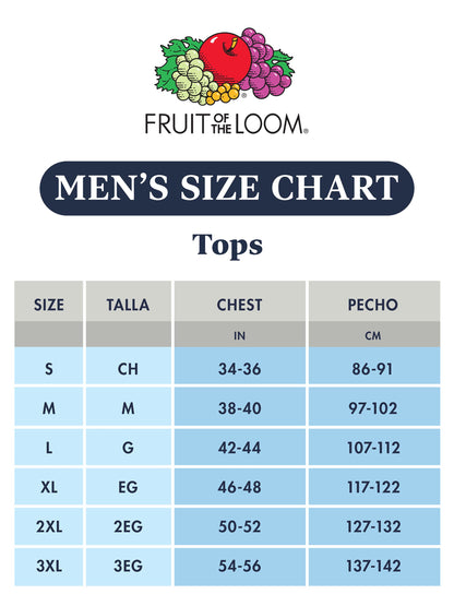 Fruit of the Loom Mens Stay Tucked Crew T-Shirt - Large - White (Pack of 6)