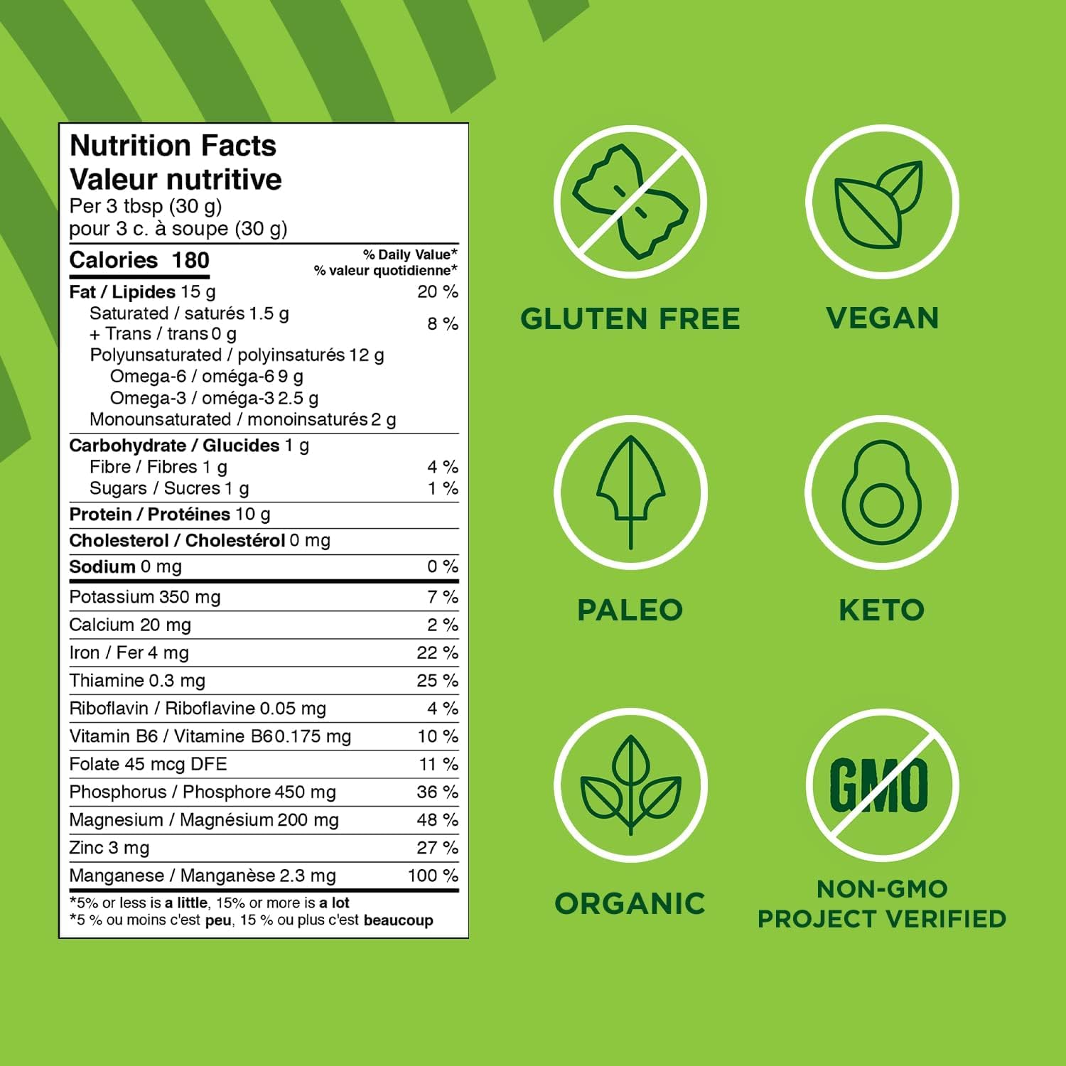 Manitoba Harvest Organic Hemp Hearts Shelled Hemp Seeds, 340g; 10g Plant-Based Protein & 12g Omegas per Serving, Whole 30 Approved, Vegan, Keto, Paleo, Non-GMO, Gluten Free