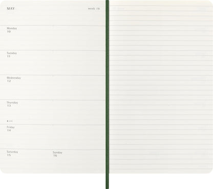 Moleskine Classic 18 Month 2026-2027 Weekly Planner, Soft Cover, Large (5" x 8.25"), Myrtle Green, 208 pages