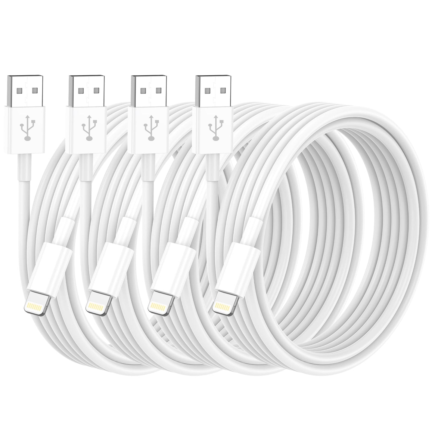 iPhone Lightning Cable [Apple MFi Certified], 4Pack iPhone Charger Cable 6FT, USB to Lightning Cable, Apple 2.4A Fast Charging Cord for iPhone 14/13/12/11 Pro/11/XR/8/7/6s Plus, iPad Pro/Air/Mini - Available at All In One Marketplace Canada