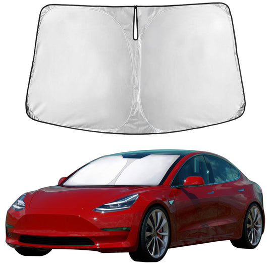 EcoNour Tesla Windshield Sunshade | 240T Polyester Shield for Model 3/Y | Superior UV & Heat Protection