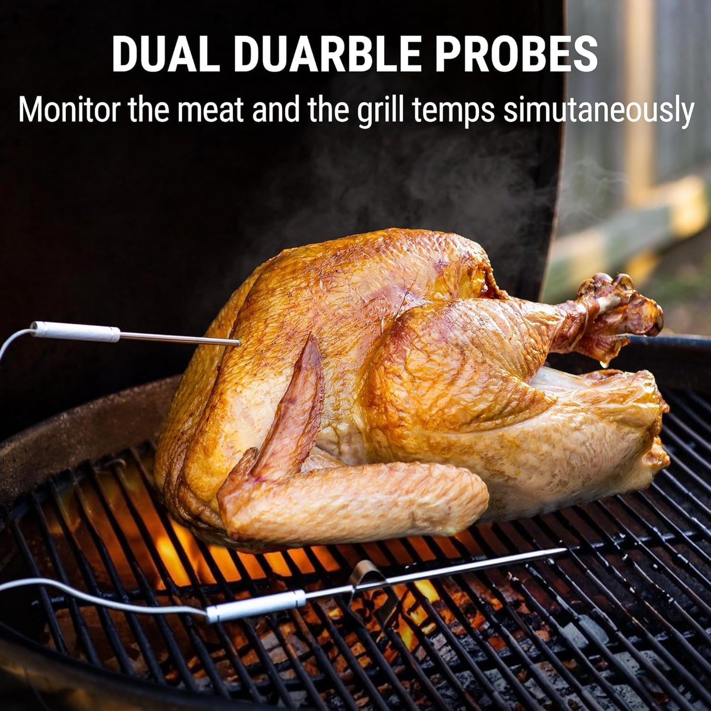 TempPro TP20 500FT Wireless Digital Thermometer with Dual Temperature Probe, Digital Cooking Food Thermometer Wireless for Smoker BBQ Grill Thermometer Beef Steak Turkey Thermometer - Available at All In One Marketplace Canada
