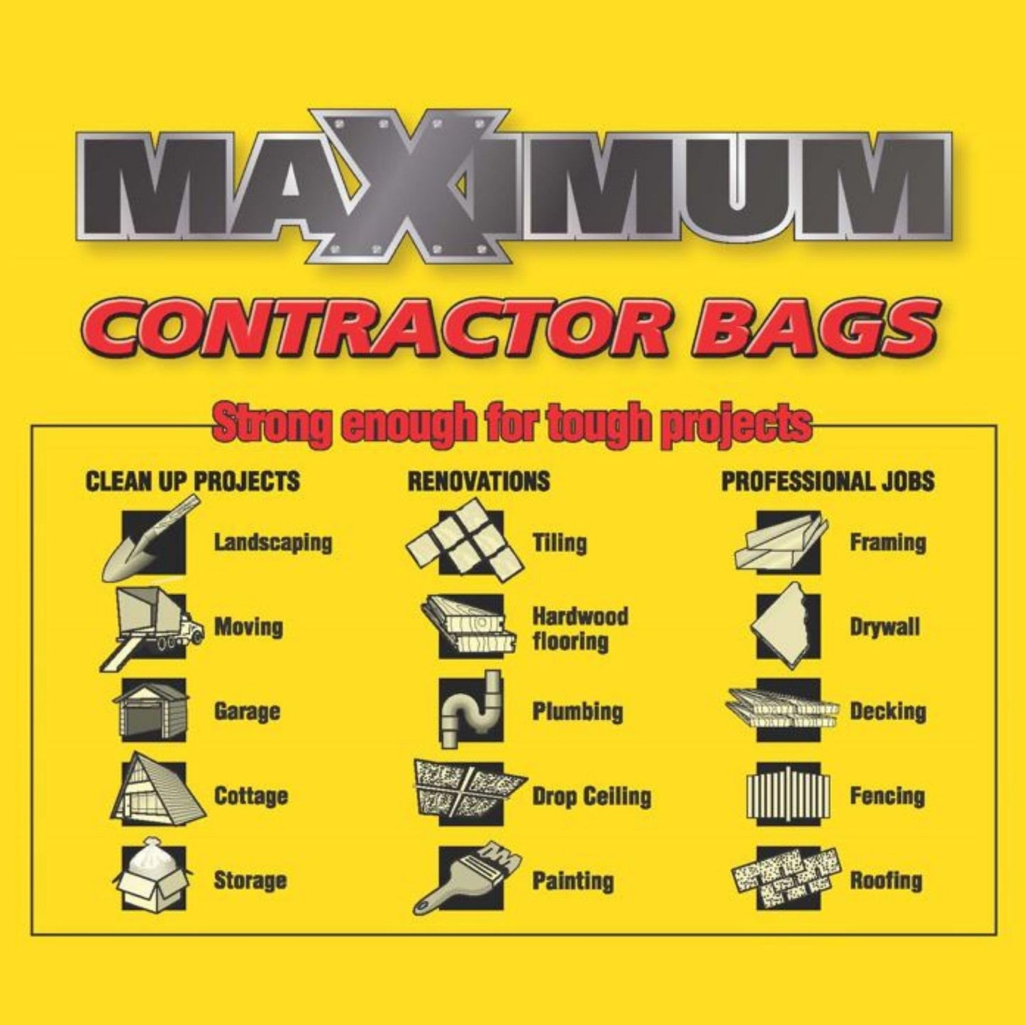Maximum Heavy Duty Garbage Bags, 42-Gallon, 3 Mil, Clear Garbage Bags Extra Large, Tear Resistant, Industrial Strength, 32 Counts, Made In Canada - Available at All In One Marketplace Canada