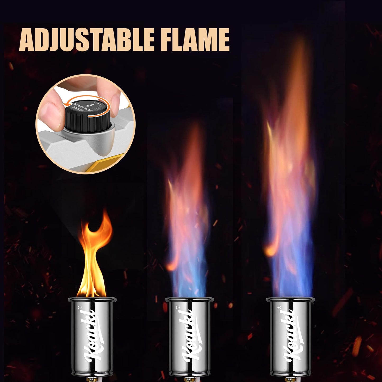 Powerful Propane Torch Gun, Blow Torch with Adjustable Flame, Flamethrower Kitchen Torch Gun Gas Welding Kits for Outdoor BBQ, Searing Steak, Camping & Charcoal Torch Lighter(Tank Not Included) - Available at All In One Marketplace Canada