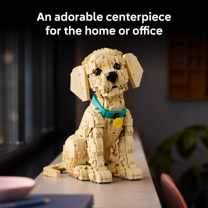 LEGO Icons Golden Retriever Puppy Building Set for Adults, Ages 18+ - Decor for Home, Bedroom, or Book Shelf - Gifts for Women & Men - Posable Dog Figure - 11384 LEGO