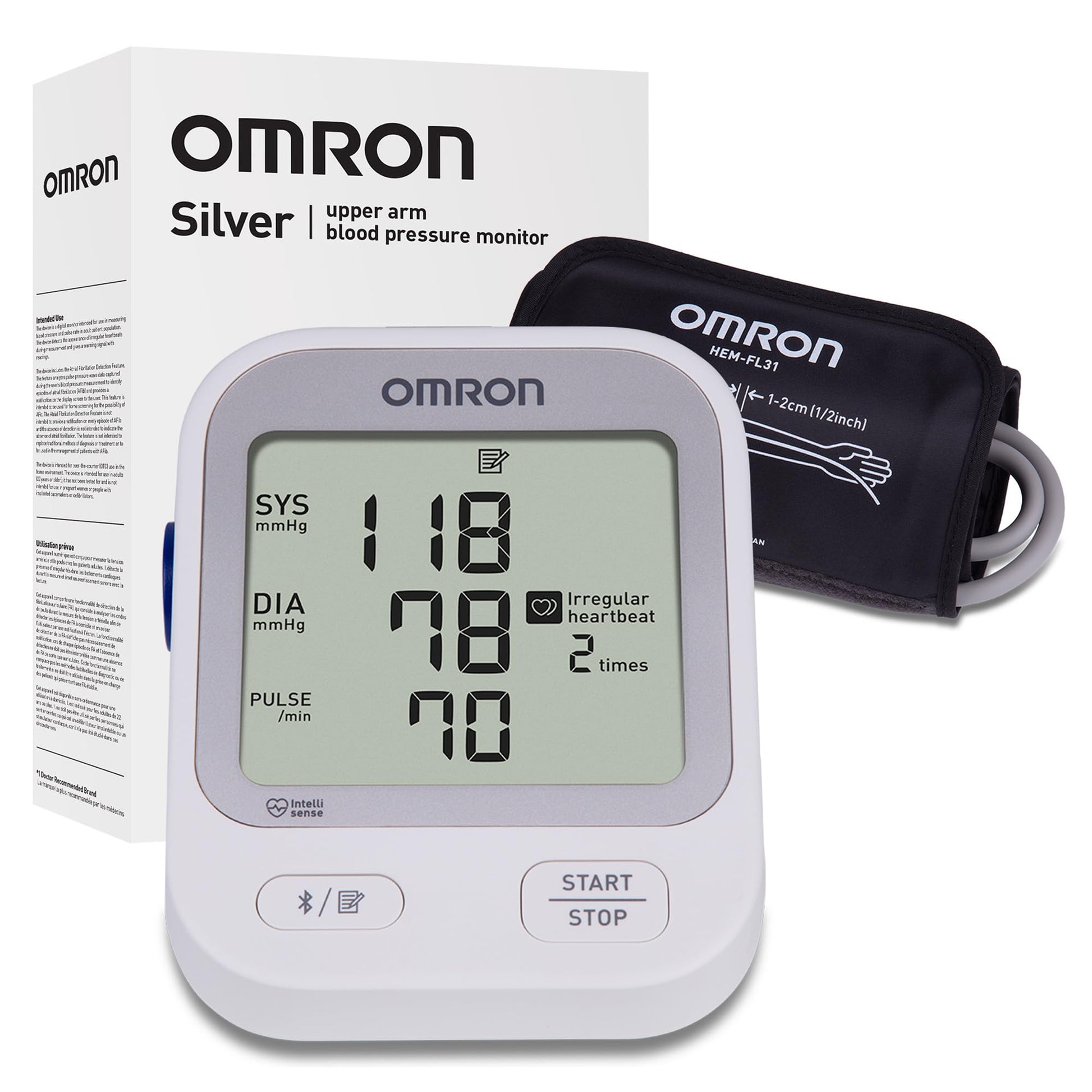 Omron Silver Upper Arm Blood Pressure Monitor Omron