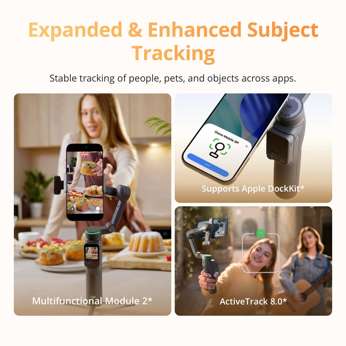 Osmo Mobile 8P Gimbal Stabilizer for iPhone & Android, Tracking Module