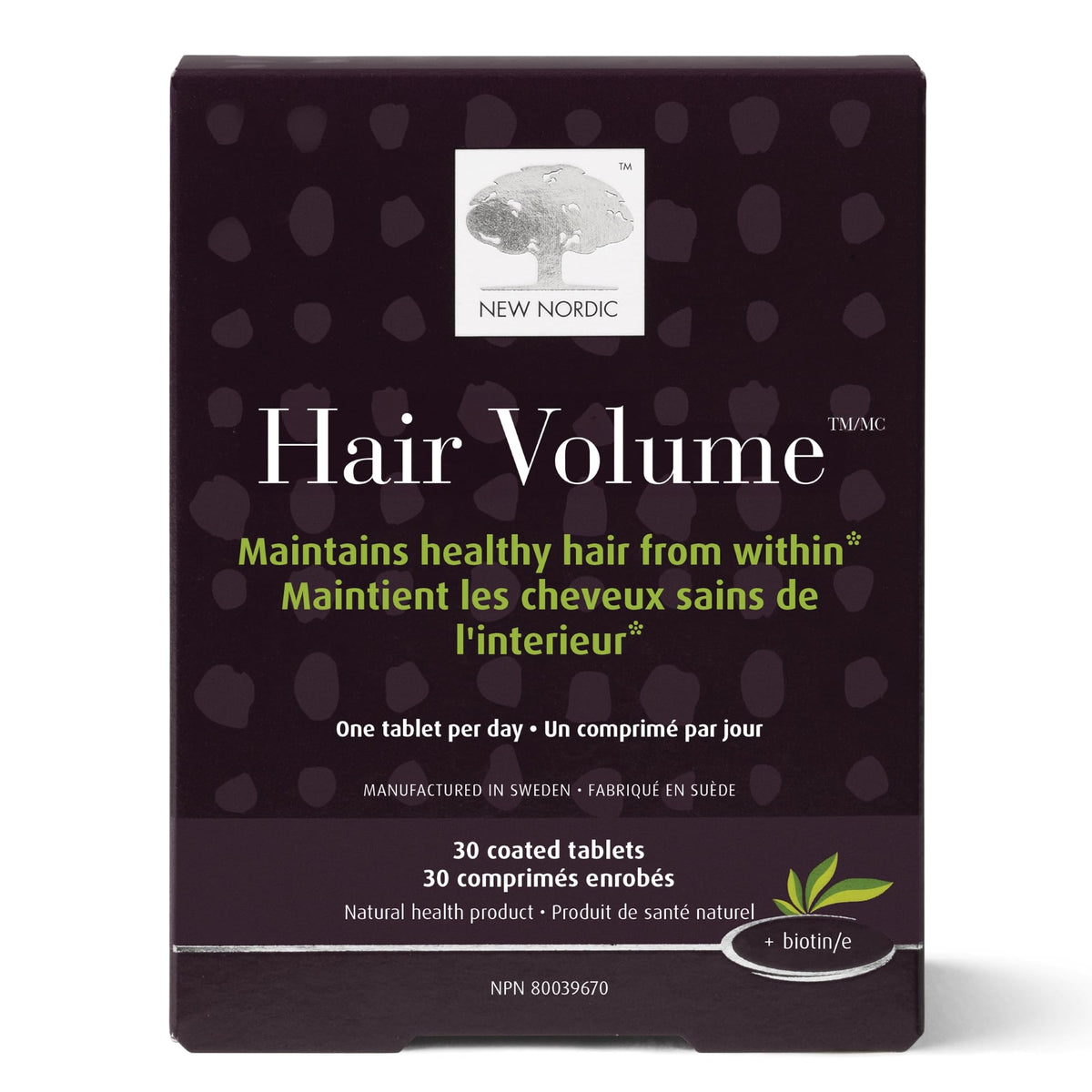 New Nordic Hair Volume Tablets, Plant-Based Formula, Biotin, 30 Day Supply