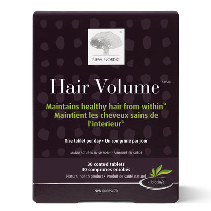 New Nordic Hair Volume Tablets, Plant-Based Formula, Biotin, 30 Day Supply