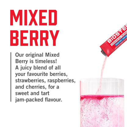 BioSteel Zero Sugar Sports Hydration Mix Variety Pack - Mixed Berry, Rainbow Twist & Blue Raspberry, 30 Packets