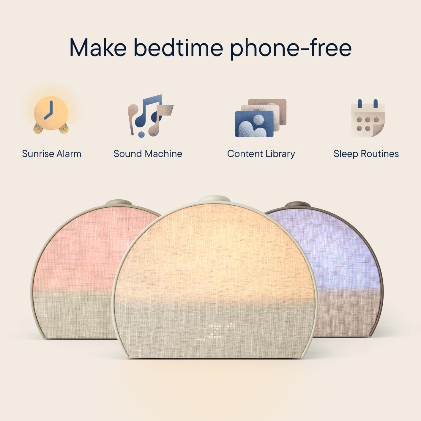 Hatch Restore 3 Sunrise Alarm Clock, Sound Machine, Smart Light (Putty) - White Noise, Screen-Free Sleep Routine - Available at All In One Marketplace Canada