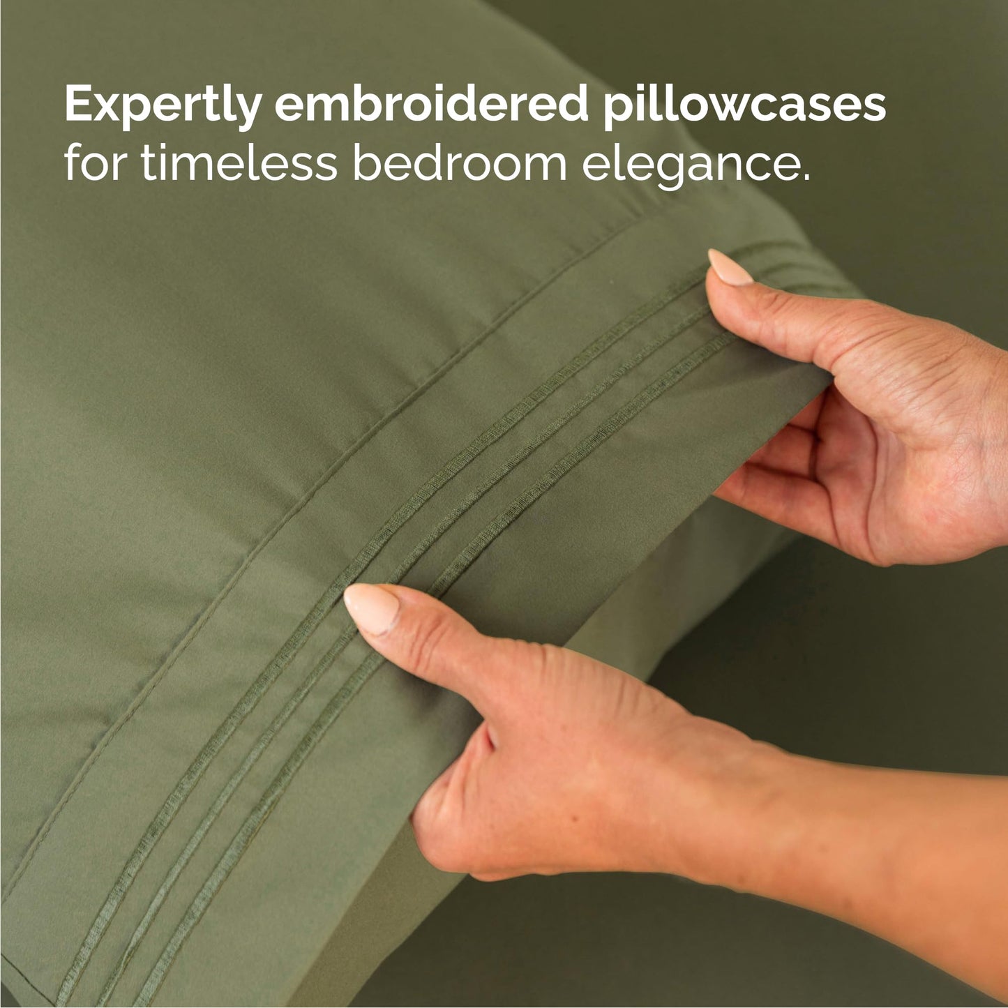 Queen Size 4 Piece Sheet Set - Comfy Breathable & Cooling Sheets - Hotel Luxury Bed Sheets for Women & Men - Deep Pockets, Easy-Fit, Soft & Wrinkle Free Sheets - Sage Green Oeko-Tex Bed Sheet Set