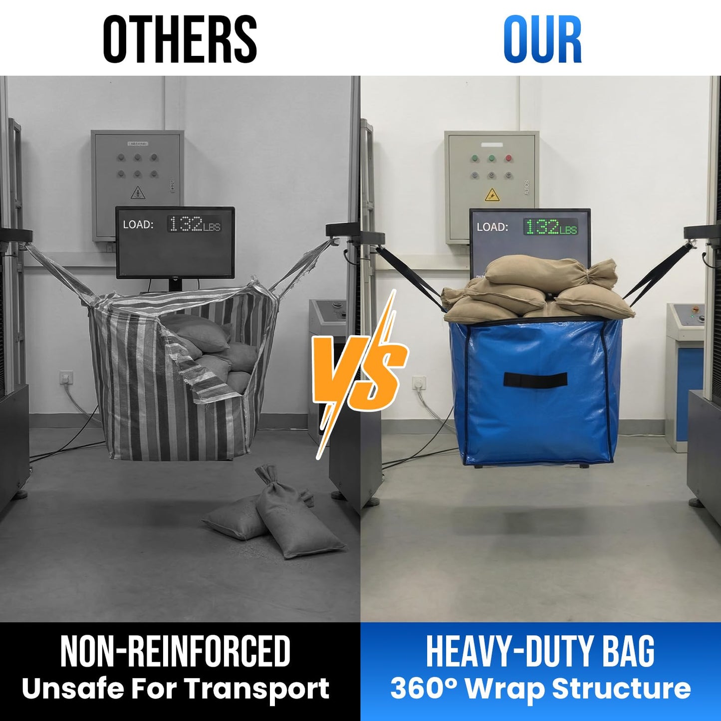 TAILI Extra Large Moving Bags, Heavy Duty Totes for Storage with Visible Window, U-Shaped Around Handles, Storage Contrainer Box for Space Saving, Blue, 4 Pack - Available at All In One Marketplace Canada